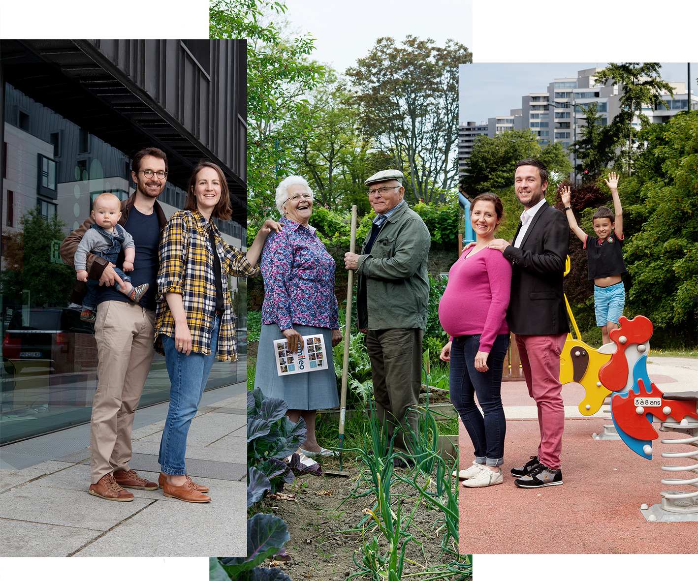 Photo famille avec une gazette famileo